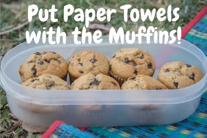 Put Paper Towels with the Muffins